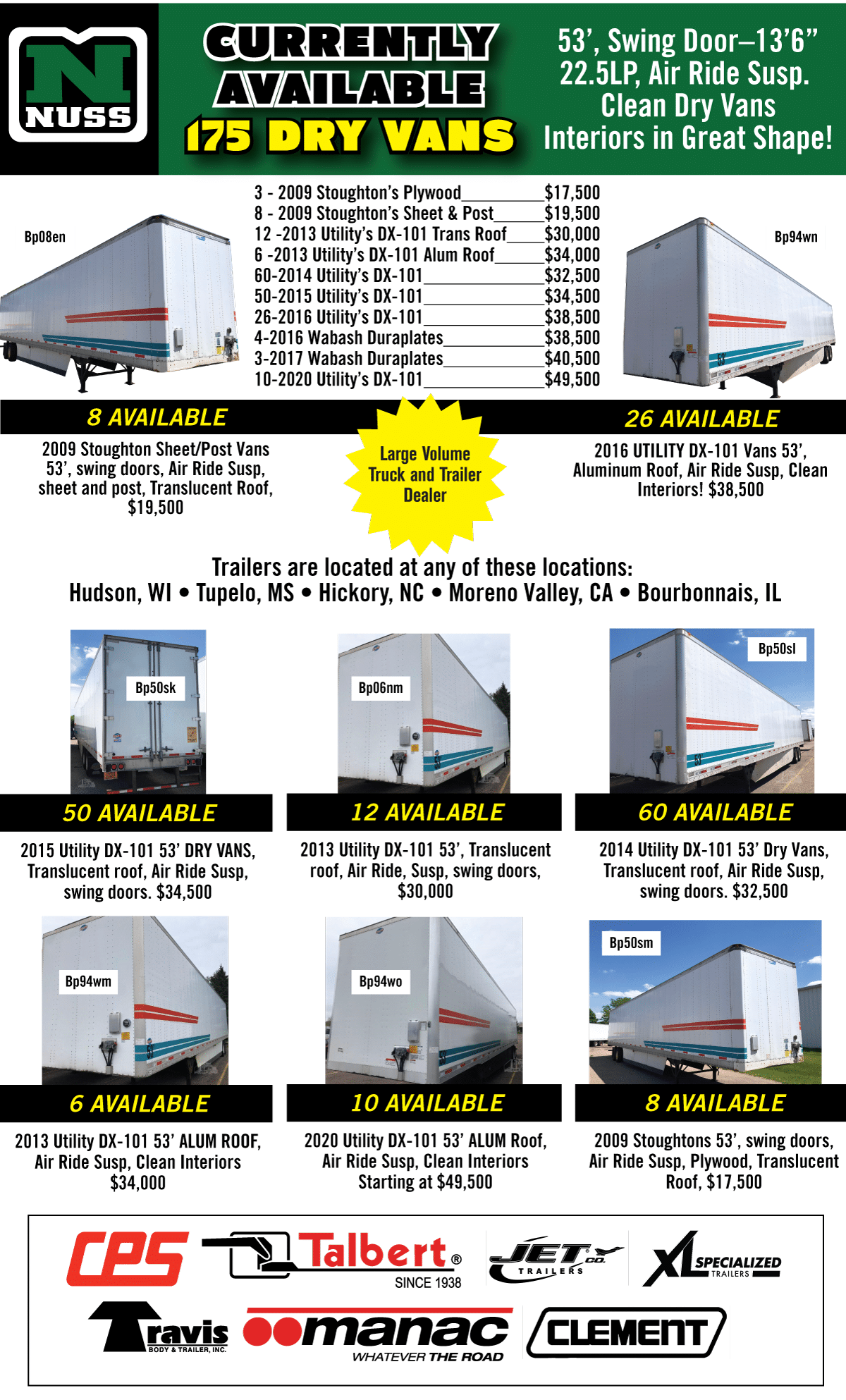 Huge Inventory Sale - Nuss Truck & Equipment